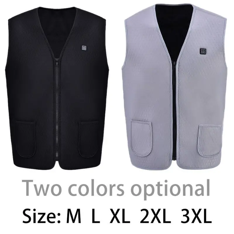 

New Unisex Outdoor USB Infrared Heating Vest Jacket Winter Flexible Electric Thermal Clothing Waistcoat For Fishing Hiking