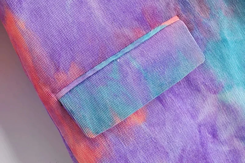 

ZXQJ vintage women tie dye purple blazers 2020 fashion ladies elegant patchwork long blazer jacket casual female chic suit girls