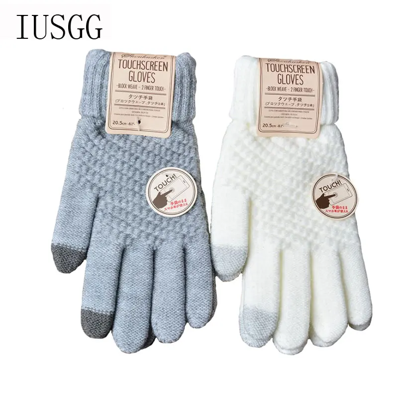 

Touch Screen Skiing Gloves Women's Cashmere Knitted Winter Thick Gloves Cashmere Knitted Women Autumn Winter Warm Thick Gloves