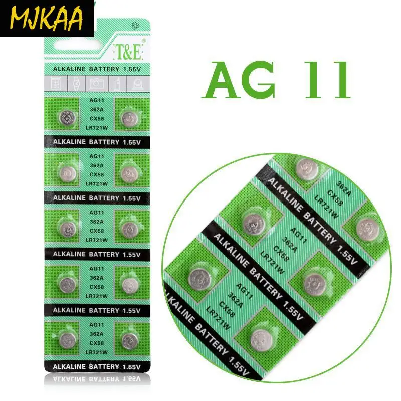 10 шт. для аккумулятора AG11 1 55 V 362 SR721SW SR58 TR721 Щелочная монетная батарея|Часовые
