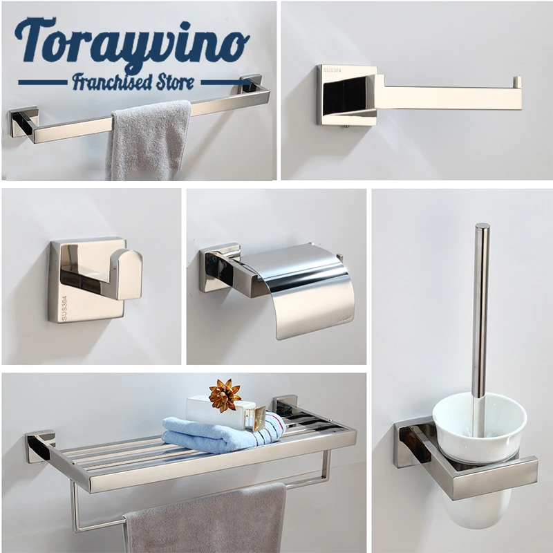 

Набор аксессуаров для ванной Torayvino banheiro, 13 видов, настенные детали для ванной комнаты, вешалка для полотенец, стеллаж для мыла, крючок, туалетная щетка и т. д.