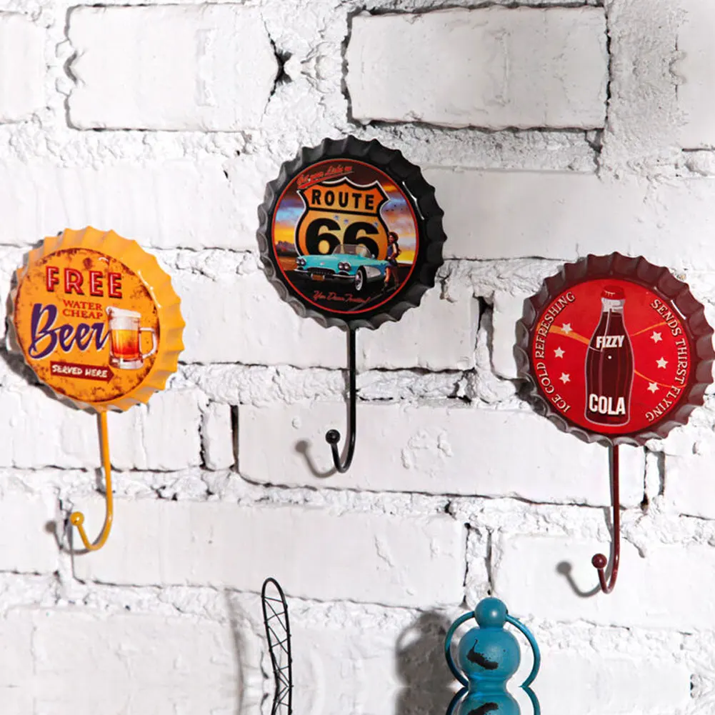 Креативная металлическая крышка для бутылки пива в стиле ретро настенный крючок