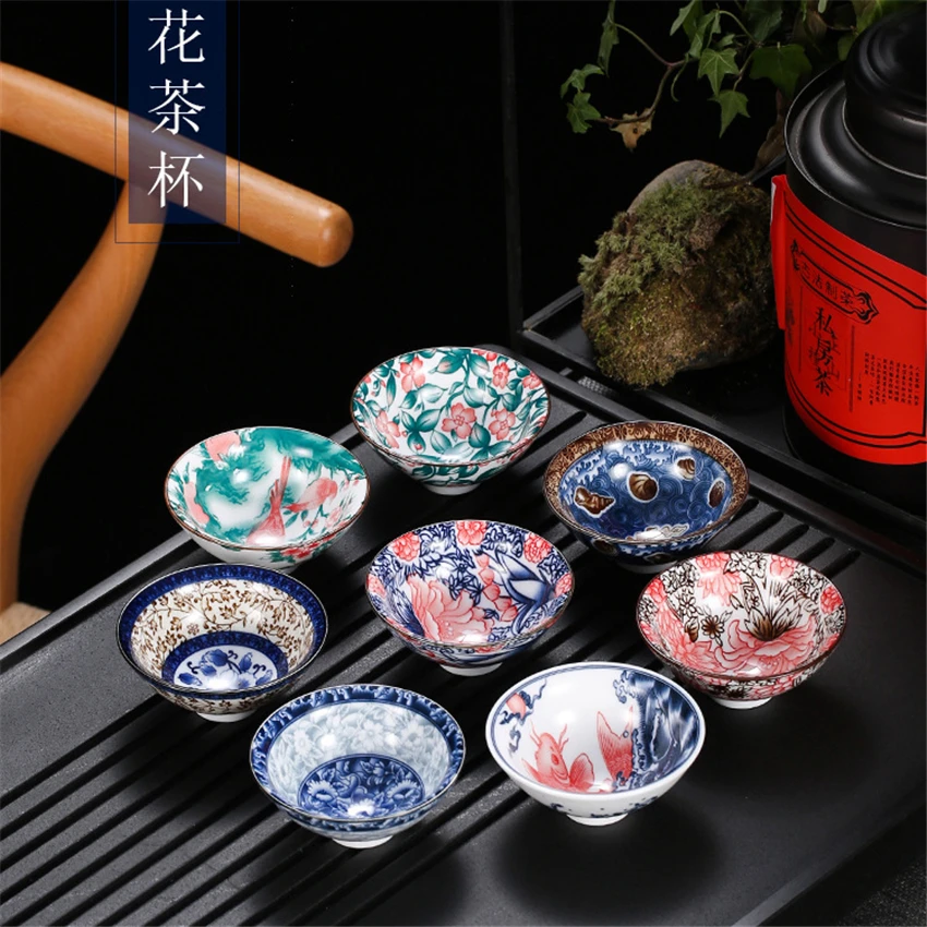 Чайная чашка из белого и голубого фарфора ручная чайная с рисунком чайные чашки в