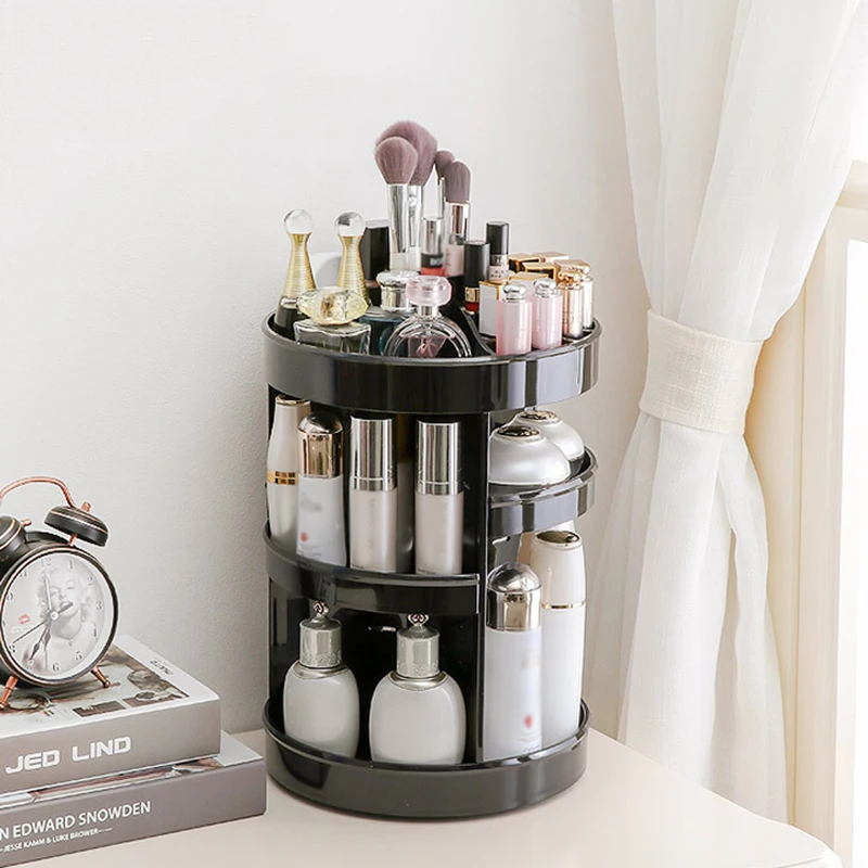 

Cosmetic Storage Box Makeup Organizer 360 Degree Rotation Desktop Jewelry Finishing Cosmetic Display
