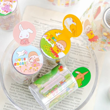 

6 Designs Mixed Cute Cartoon Animal Theme PVC Masking Tapes Set 50mm*3M The Lovely Planet Mushroom Tapes School Supplies