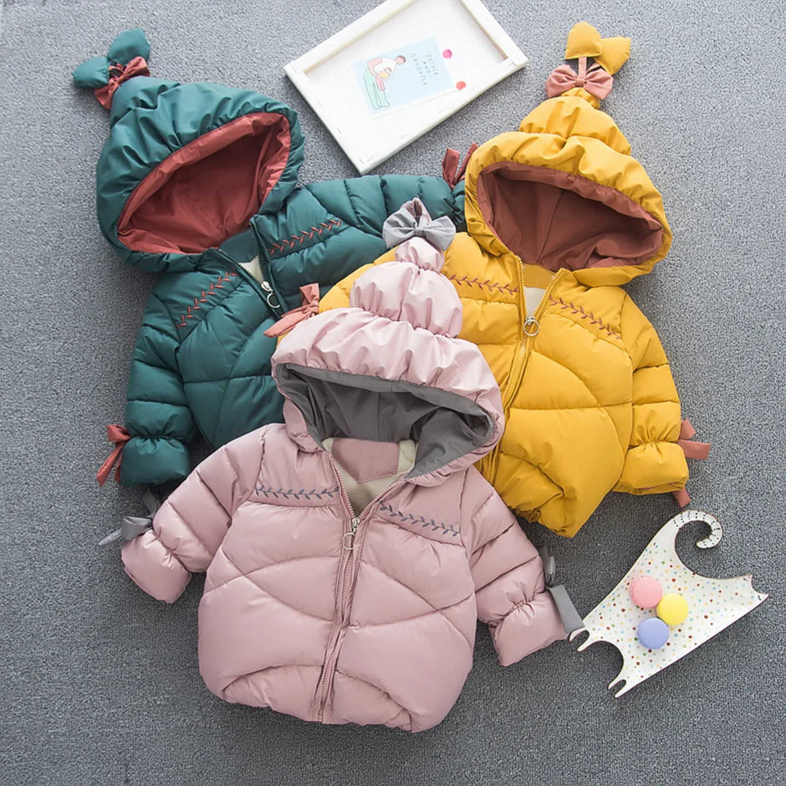 

Toddler Kids Girls Boys Thick Warm Parkas Hooded Windproof Coat Outwear Clothes Winter down jacket куртка зимняя женская 2021
