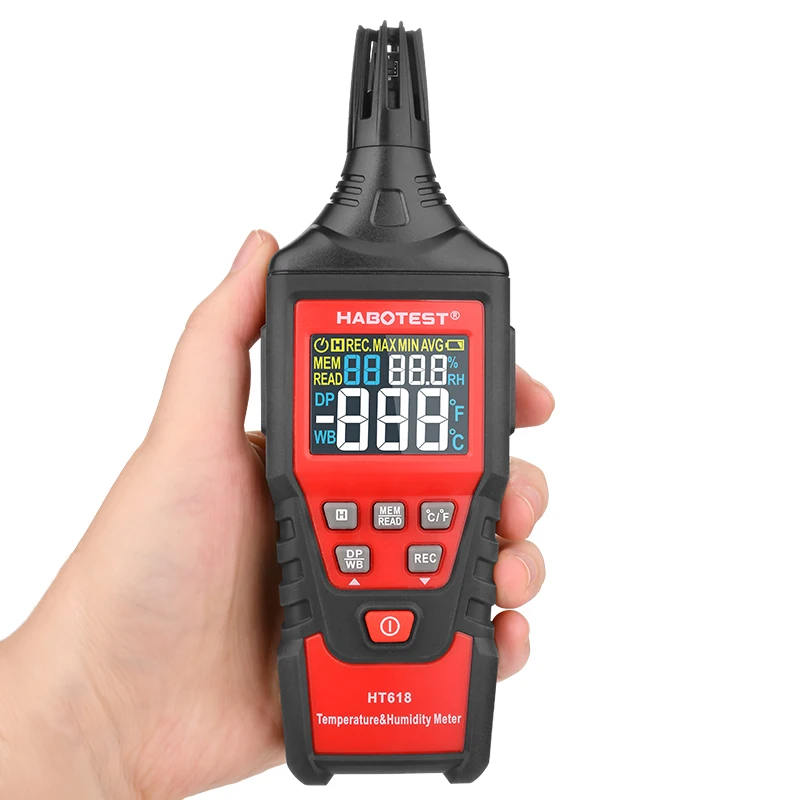 

Digital Temperature Humidity Meter Hygrometer Wet Bulb Dew Point Weather Station Thermometer Gauge Pyrometers Tester