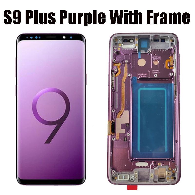 5,8 ''дисплей для SAMSUNG Galaxy S9 G9600 ЖК-дисплей с кодирующий преобразователь сенсорного экрана в сборе запасные части для ремонта с рамкой - Цвет: S9P Purple WithFrame