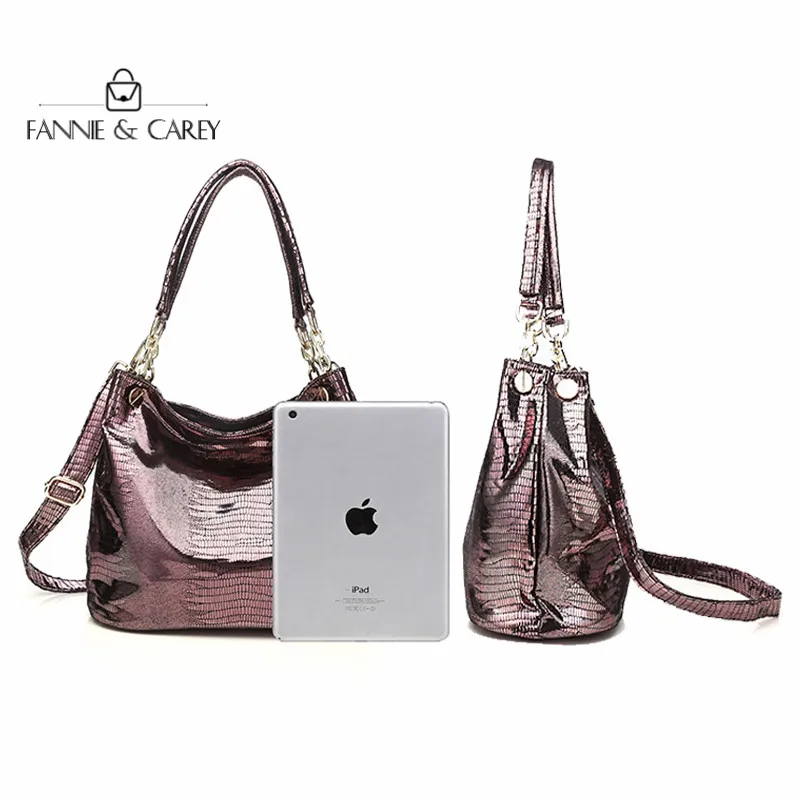 

2020 Fashion New Gold Color Tote Bags Women Shoulder Leather Handbag Luxury Ladies Designer Crossbody Messenger Bag With Chain