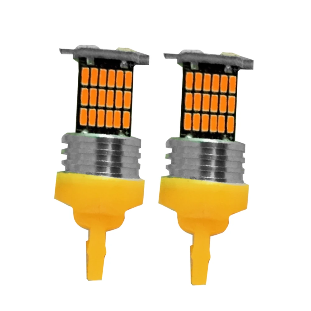 2x желтые T20 7443 4014 45 SMD задние стоп сигналы Canbus светодиодный ные Сигналы