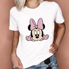 Женская футболка с принтом Минни как Дисней Минни как ребенок, серия с принтом, женские футболки в стиле Харадзюку, модная верхняя одежда, уличные повседневные футболки, женские каваи