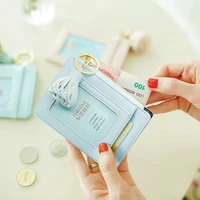 1pc pu leather women thin id credit cards money holder mini coin purse ladies tassel zipper small slim wallets organizer