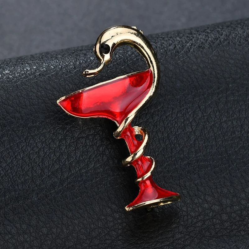 Особая красная памятная брошь в виде чаши с трофей и змеей булавки для женщин