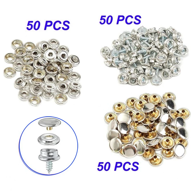 

Button Snap Fastener Screw Kit Canvas Home Improvement 15mm Furniture Studs