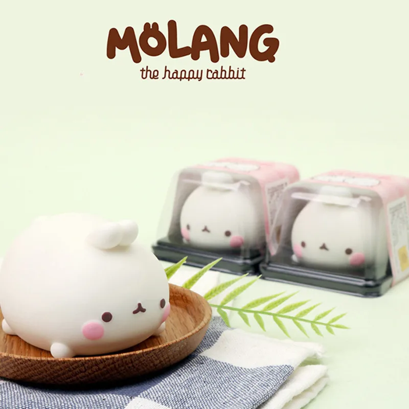 

MOLANG Cute Rabbit Soft Rubber Doll Decompression Toys Stress Relief Toy Squeeze Figures Action Kawaii Birthday Gift Mini Model