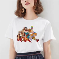 harajuku color painting women t shirts disney chichi and titi comfort cartoon animal female teeshirts summer top gifts for girls