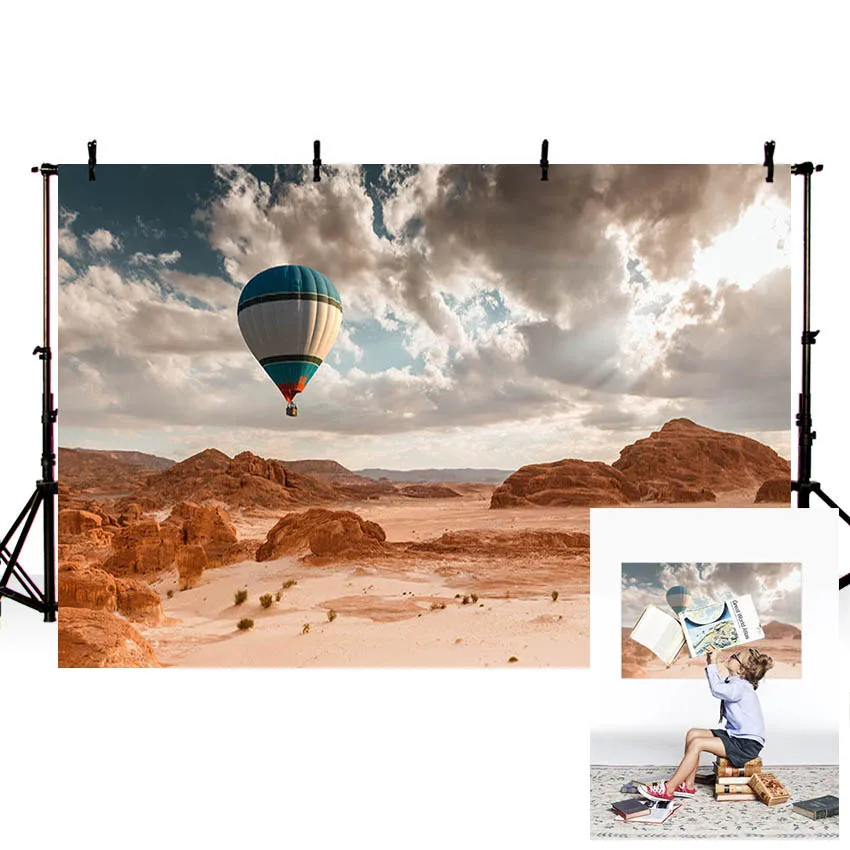 Фоны Mehofond Гоби пустыня горячий воздушный шар дикая природа дети портрет день