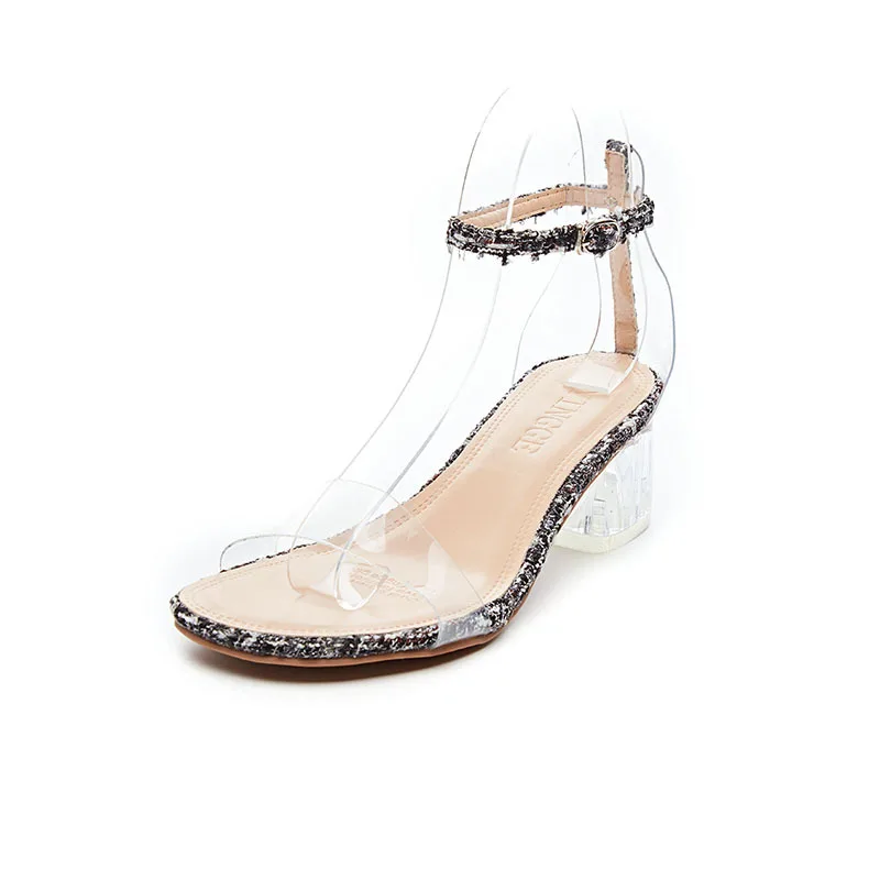 

Sandals Women Transparent Flats Shoes Large Size Female Clear Shoes Ladies Roman Beach Sandalias Mujer