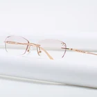 Женские солнцезащитные очки ZIROSAT, титановые очки без оправы, оправа для очков, при близорукости оправы с бриллиантами, 9136