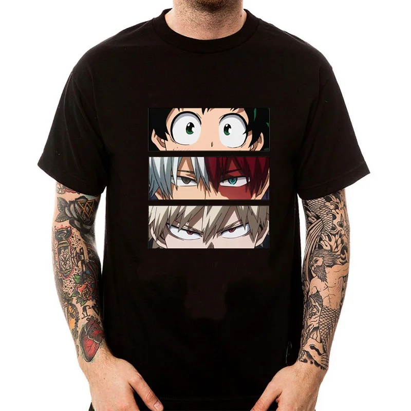 Хит японского аниме My Hero academic футболка для мужчин Kawaii Boku No Graphic Tees забавная с