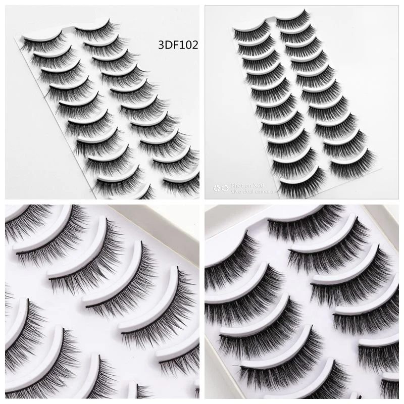 10 пар 100% Echt Nerz Wimpern 3D Natürliche Falsche 3d Weichen Verlängerung набор для макияжа cilios|Накладные