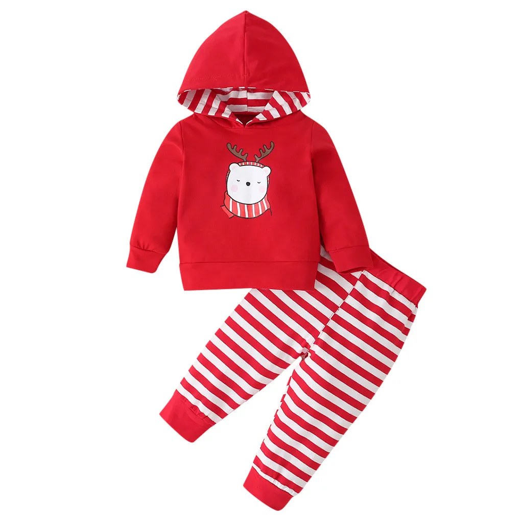 Рождественский принт для маленьких мальчиков и девочек толстовка с капюшоном