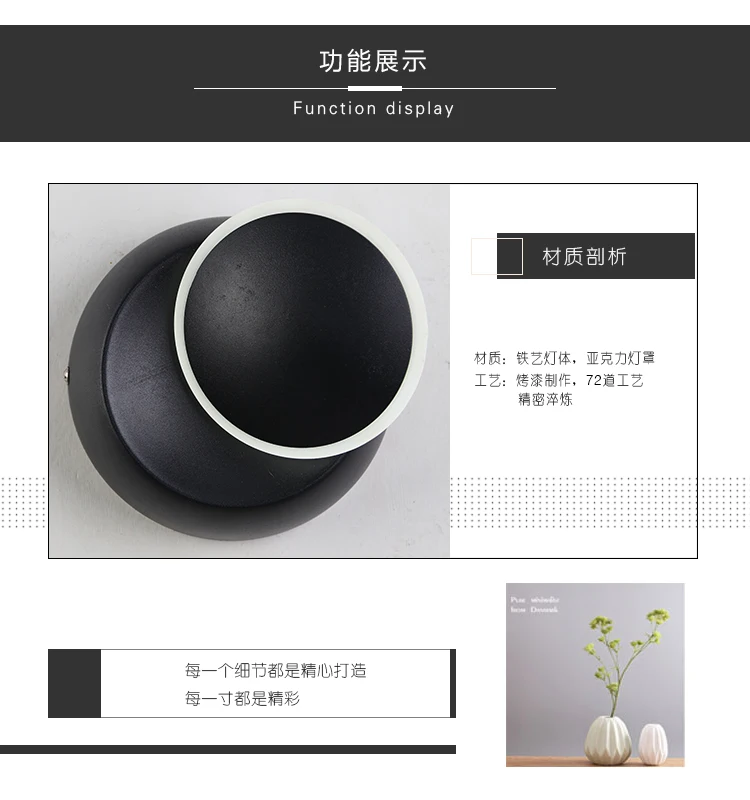 Светодиодная настенная лампа с углом поворота 360 градусов регулируемый