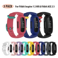 silicone strap for fitbit ace 2 3 kids smart watch replacement band bracelet for fitbit inspire inspire 2 hr wristbands 3 pack