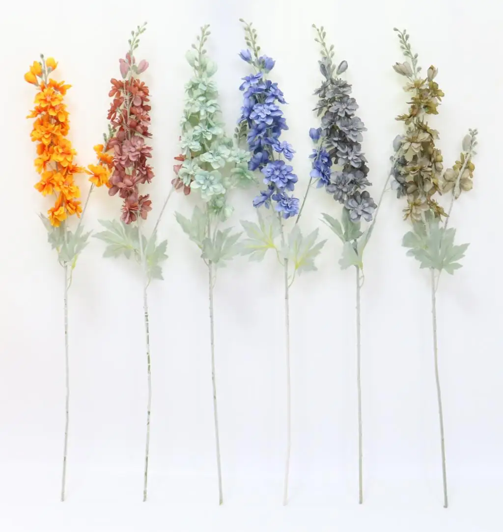 87 см фиолетовый delphinium DIY букет орхидей Шелковый гиацинт Континентальный Искусственные цветы Свадебные, домашние, вечерние, рождественские украшения