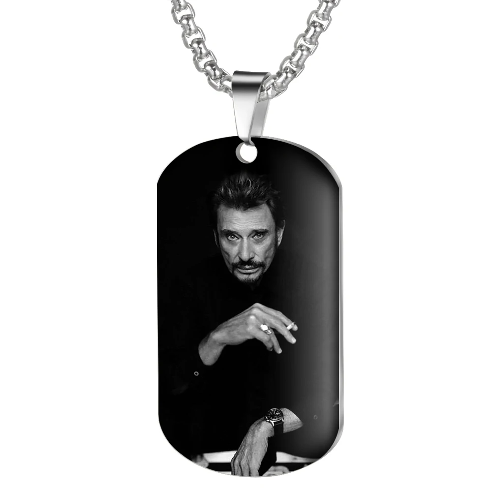 Ожерелье с подвеской от Jonny Hallyday, персонализированное цветное фото ожерелье s для женщин и мужчин, ювелирные изделия из нержавеющей стали