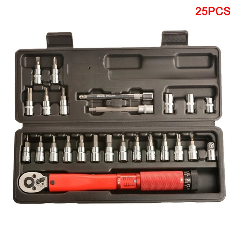 20/25pcs Bicycle Repair Adjustable Torque Wrench Reversible Click Type MDJ998 | Инструменты