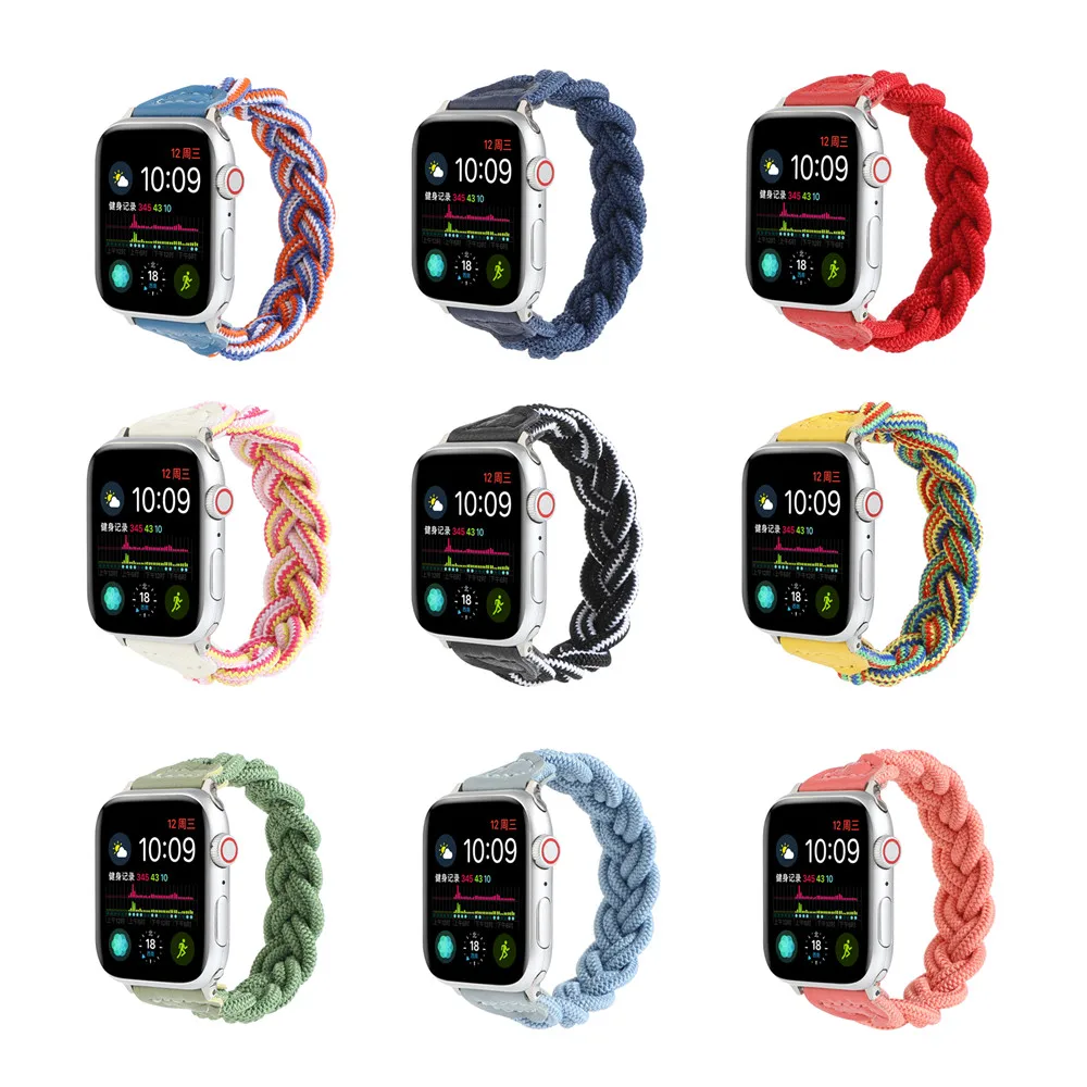

For Apple Watch Band Series 6/SE/5/4/3/2 Woven Elastic Strap Boys/Girls Fashion High Quality Bracelet for iWatch 44/40mm 38/42mm