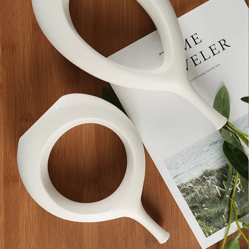 

Nordic ins creative white ceramic vase light luxury home living room countertop dried flower flower container home decoration