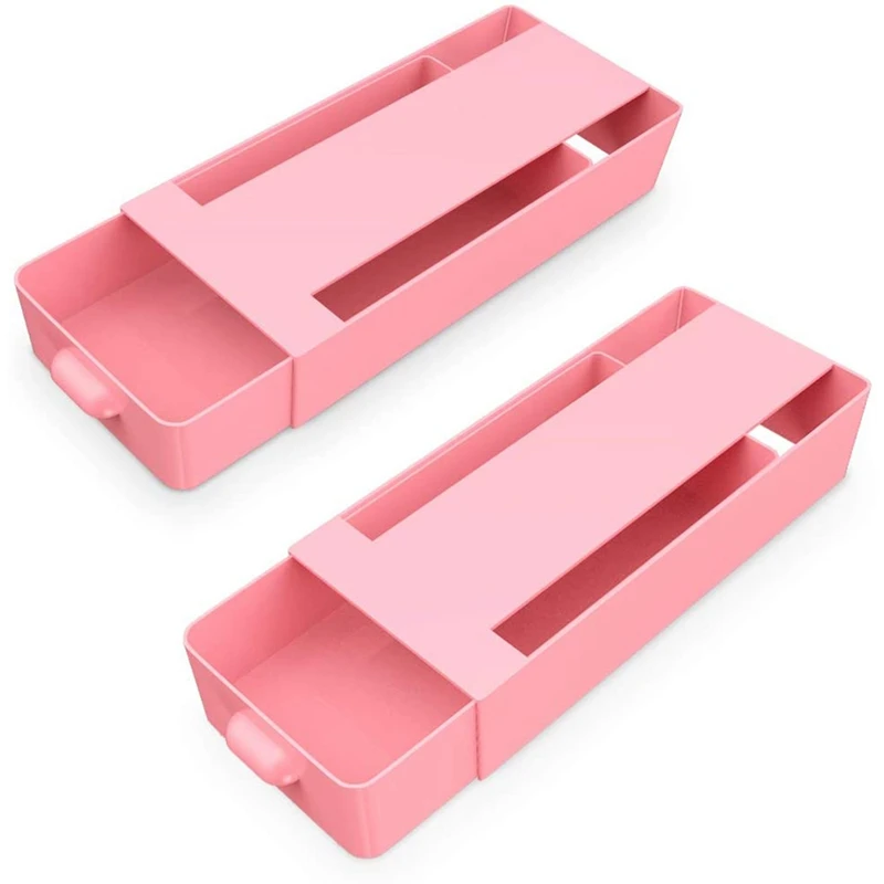 

2Pcs Under Desk Drawer Organizer Storage, Self-Stick Pencil Table Drawer for Office Home School