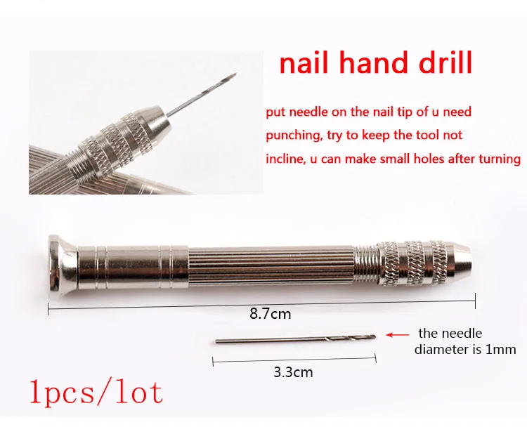 10 шт./лот модная ручная дрель для ногтей аксессуары Металлическая стрелка