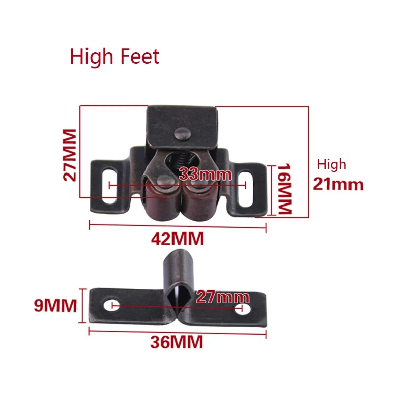 

1 PC Bronze Double Roller Catches Cupboard Cabinet Door Latch Hardware Door Clip