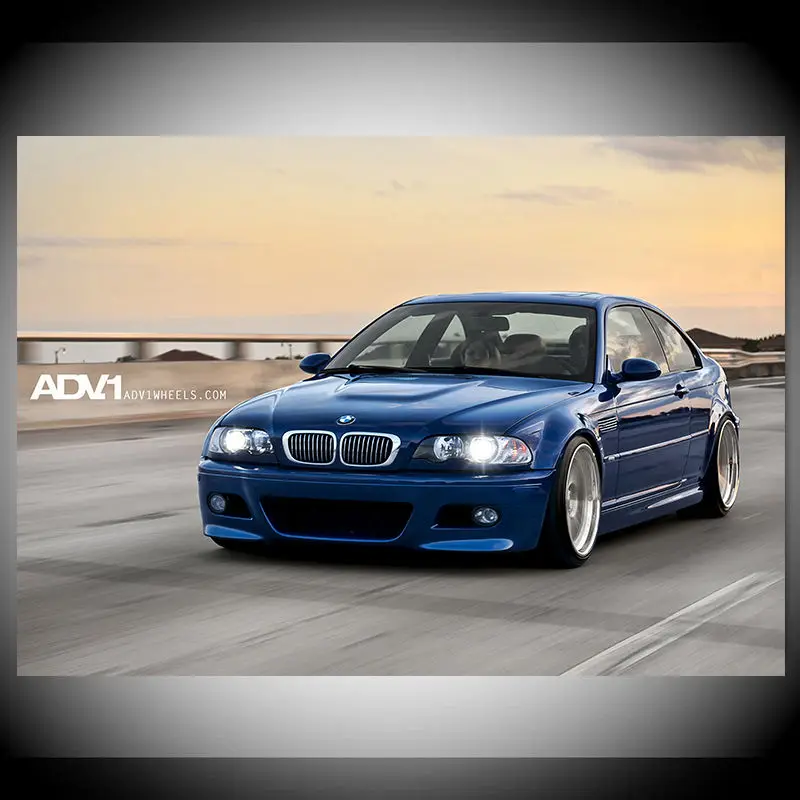Плакат с суперкаром синий автомобиль B M W M3 E46 классический Дрифт настенные