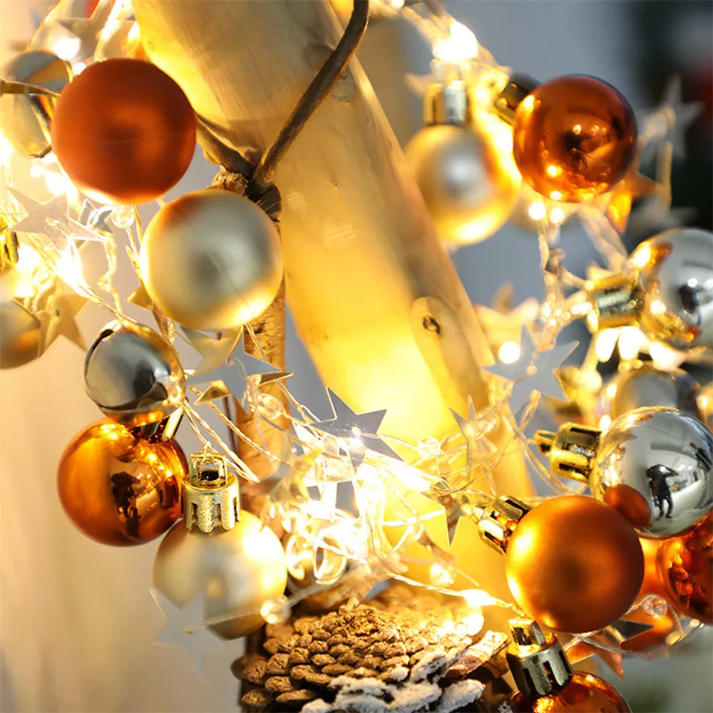 Золотистый Рождественский шарик с колокольчиком светильник вая полоса 20