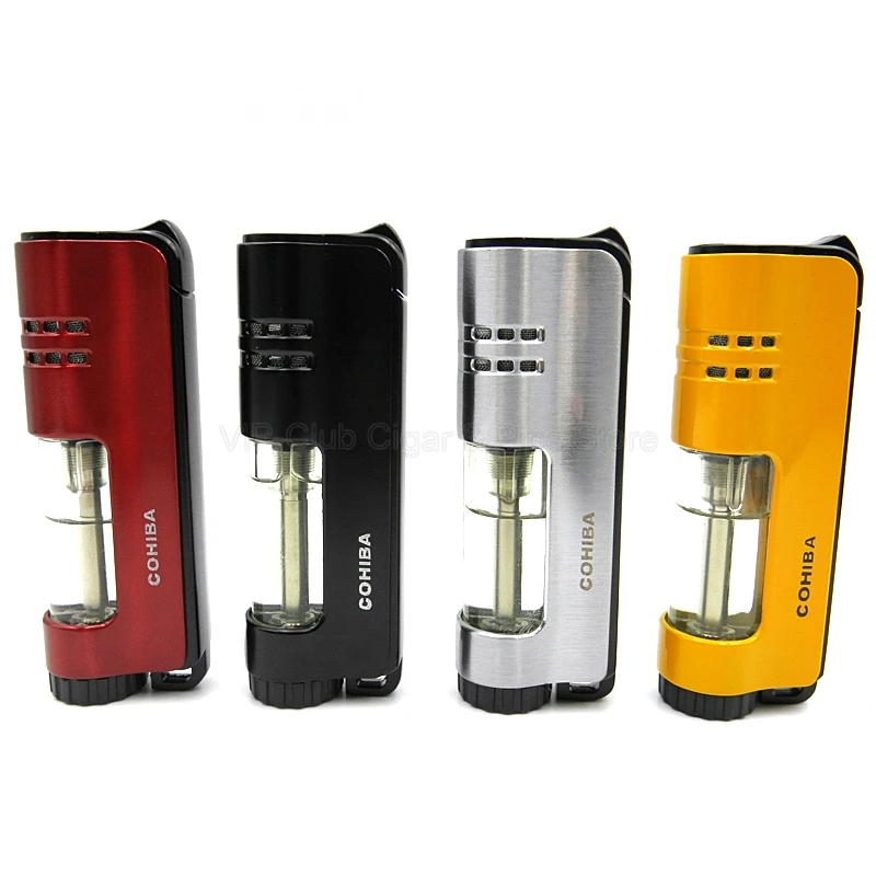 Cohiba металл 1 фонарь струйный огонь прикуриватель портативный с подарочной коробкой курительный инструмент ветрозащитный