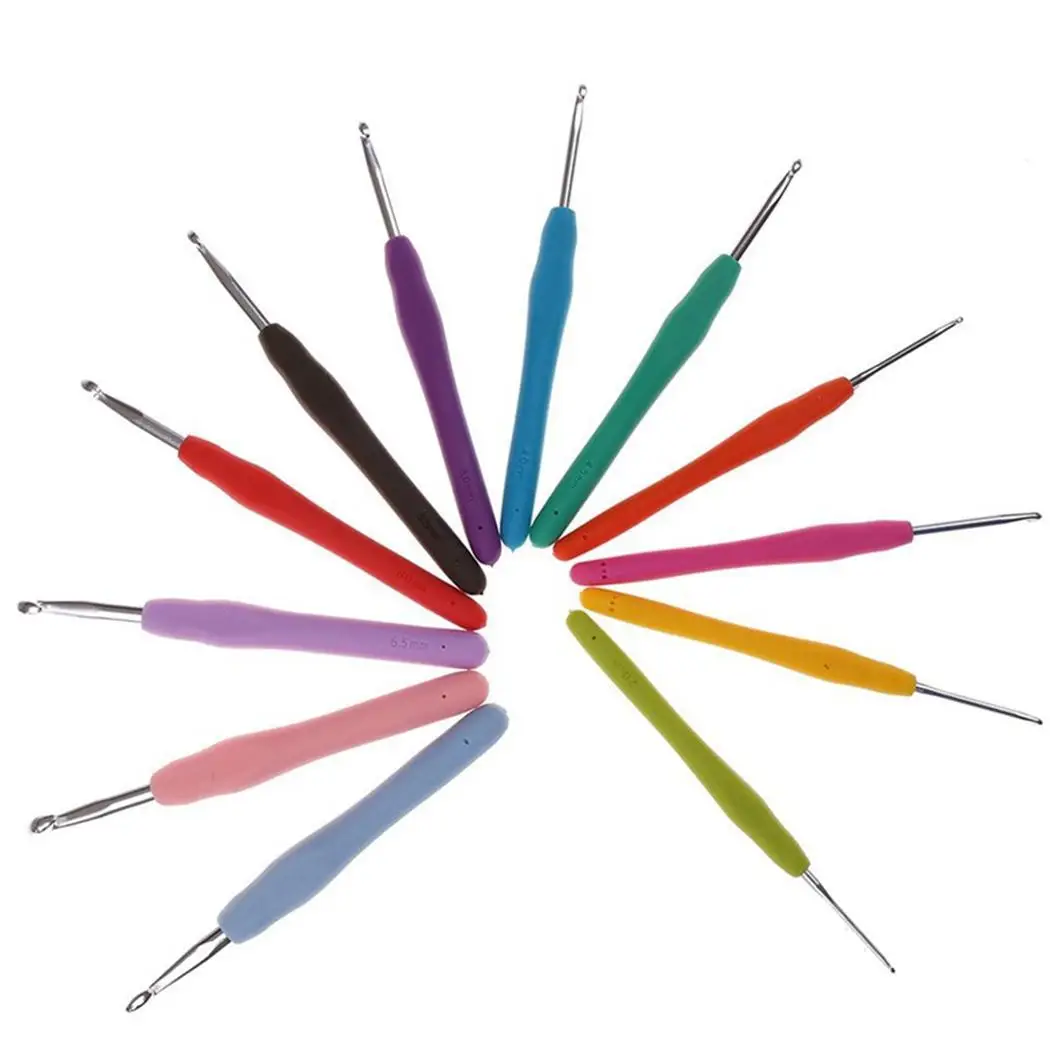 41 шт. мягкая гладкая желтая ручка Алюминиевые крючки для вязания крючком Neddles