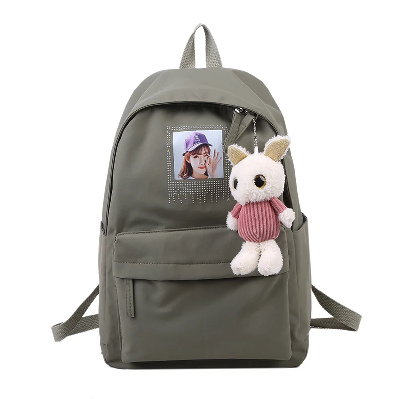 

New Cartoon Printing Waterproof Nylon Women Backpack Female Multi-pocket Girls Schoolbag Large Capacity Laptop Backpack