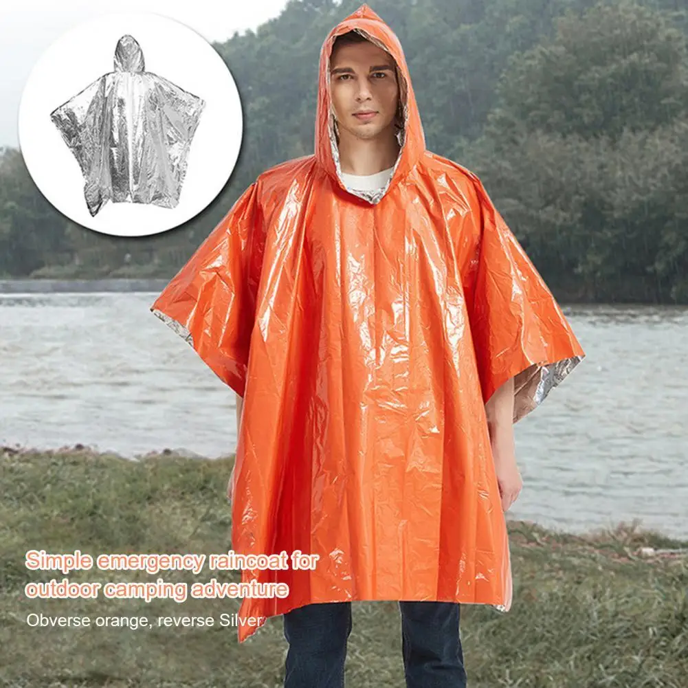 

Emergency Rainwear Sunlight Reflection Thermal Blanket Emergency Rainwear Survival Poncho Premium
