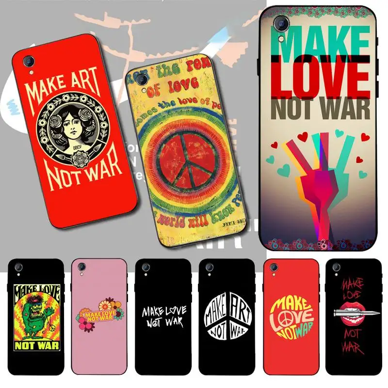 CUTEWANAN Make Love Not War Black мягкий чехол для телефона из ТПУ Обложка Vivo Y91c Y17 Y51 Y67 Y55 Y93 Y81S Y19