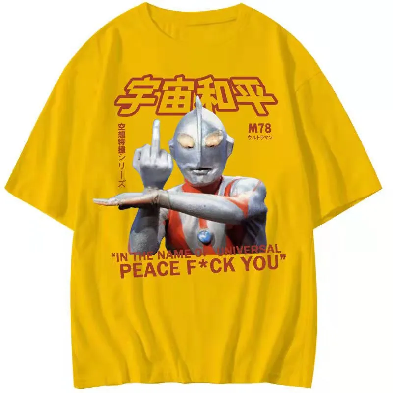 

Altman Middle Figure T Shirt Ultraman Glow Fashion Mens Black Color Adult Logo T Shirt Top Tees O Neck Cotton Clothes Unisex
