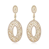 double drop shaped earrings with stone inlays elegant simple and atmospheric banquet ball for wife
