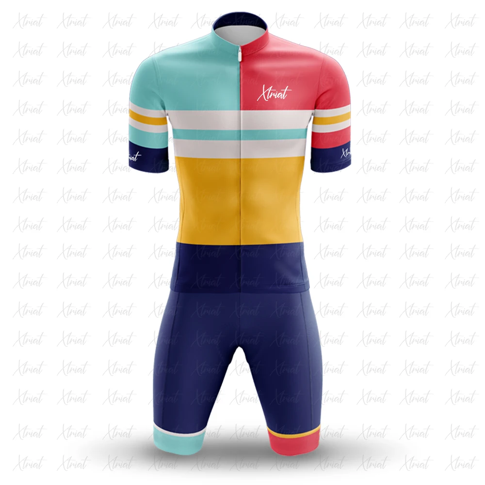 

2021 XTRIAT Triathlon Summer Men's Skinsuit Cycling Jersey Short Sleeve Jumpsuit Road MTB Bike Maillot Ciclismo Running Clothing