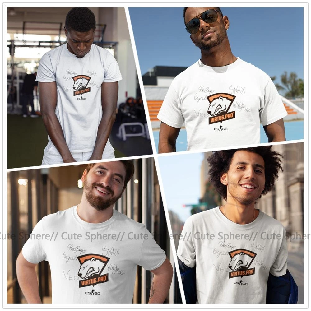 Virtus Pro футболка Virtus Pro подписанные футболисты футболка 100 хлопок мужская футболка оверсайз Повседневная футболка с забавным принтом
