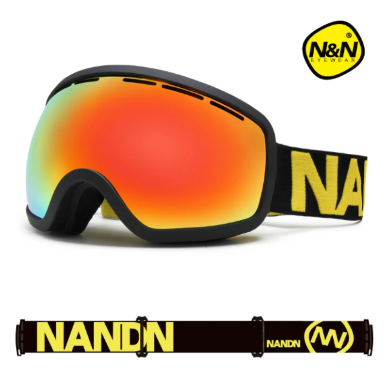 Зимние мужские и женские лыжные очки двухслойная УФ противотуманная большая