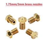 Сопло для 3D-принтера MEGA, латунное сопло с резьбой, 0,2, 0,25, 0,3, 0,4, 0,5, 0,6, 0,8, 1,0 мм, для филамента 1,753,0 мм, E3D, V5, V6, Hotend, экструдер