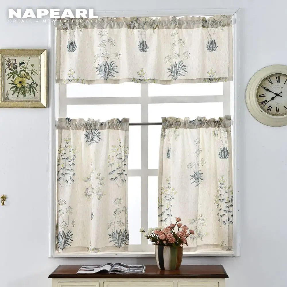 Короткие шторы NAPEARL с принтом для кухни льняные ткани современное раннее